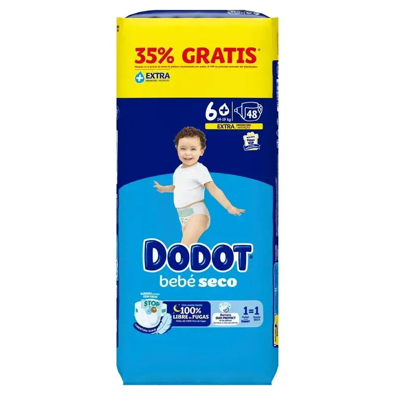 Dodot Baby Dry Size 6+ (+14 Kg), 2x48 Nappies
