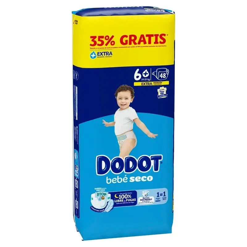 Dodot Baby Dry Size 6+ (+14 Kg), 2x48 Nappies