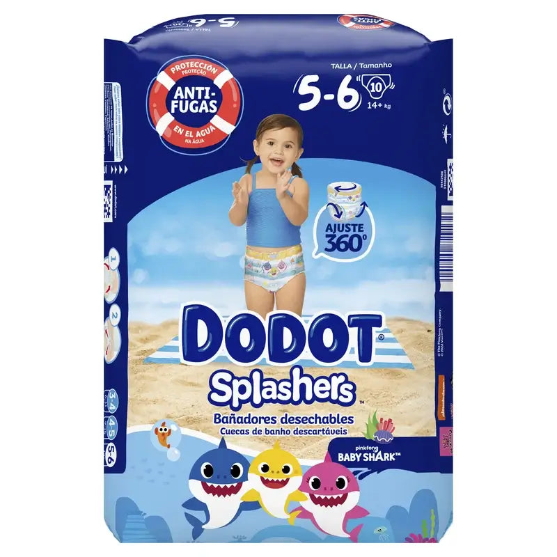 Dodot Splashers Water Nappies Size 5-6, 10 pcs.