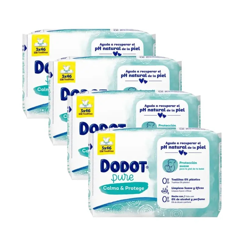 Dodot Pure Calm & Protect Baby Wipes Pack, 12 X 46 Wipes