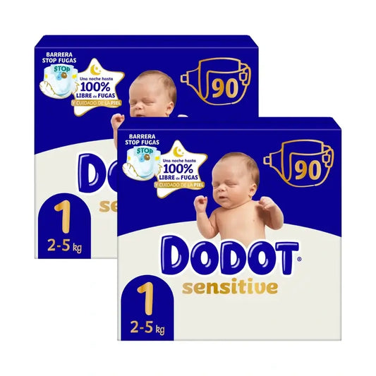 Dodot Sensitive Jumbo Sensitive Nappy Pack Size 1, 2x90 Units