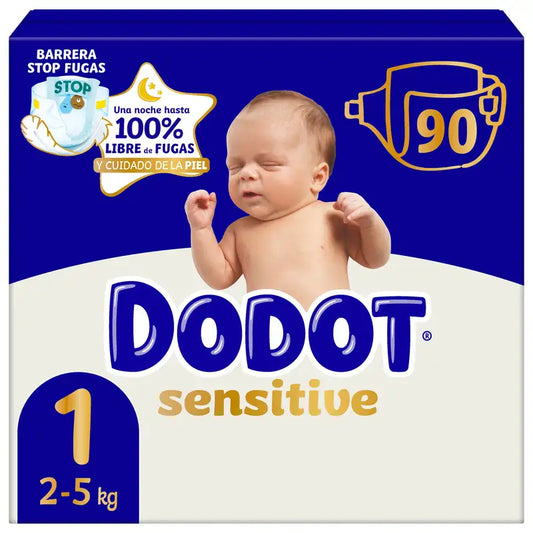 Dodot Sensitive Nappy Sensitive Jumbo Pack Size 1, 90 pcs.