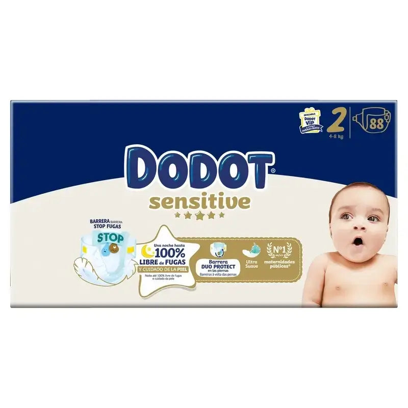 Dodot Sensitive Nappy Sensitive Jumbo Pack Size 2 , 3X88 Units