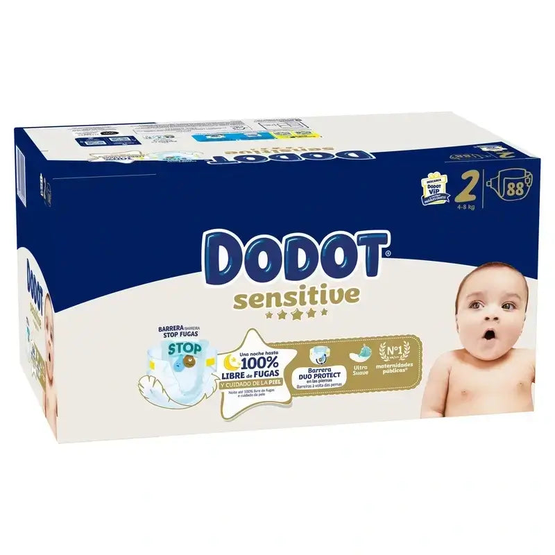 Dodot Sensitive Nappy Sensitive Jumbo Pack Size 2 , 3X88 Units