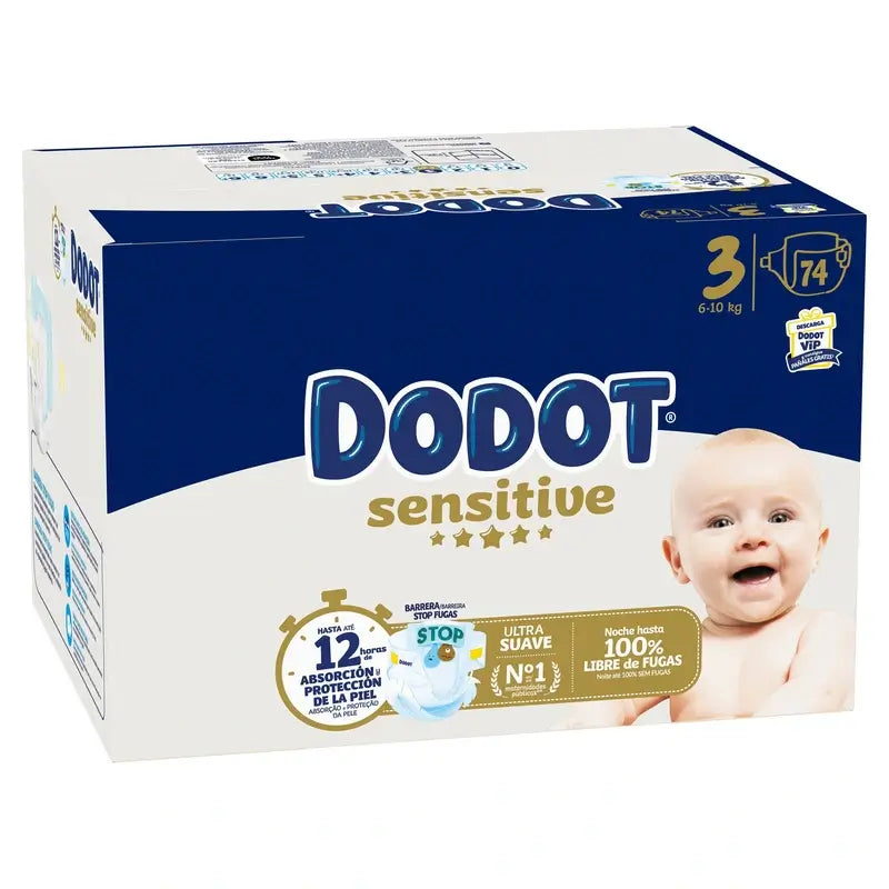 Dodot Sensitive Newborn Box Size 3 74 pcs.
