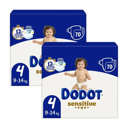 Dodot Sensitive Box Size 4, 2x70 Nappies