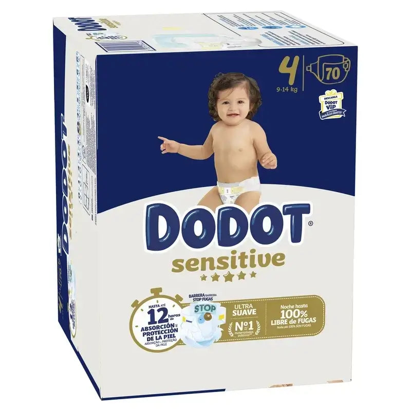 Dodot Sensitive Box Size 4, 2x70 Nappies