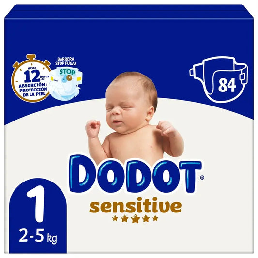 Dodot Sensitive Size 1 Box, 84 Nappies
