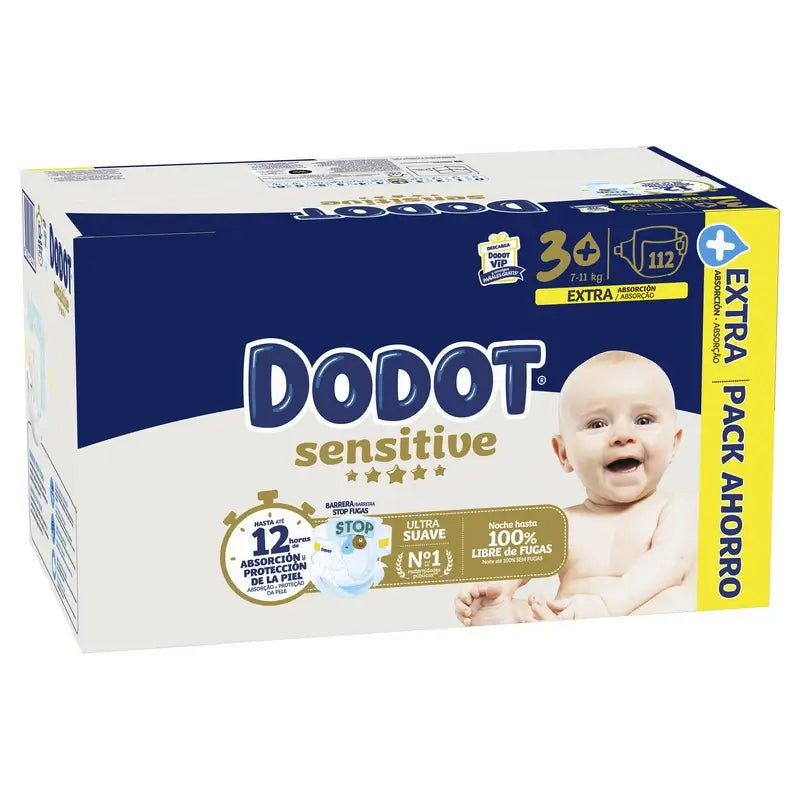 Dodot Sensitive Extra-Box Size 3, 112 Nappies