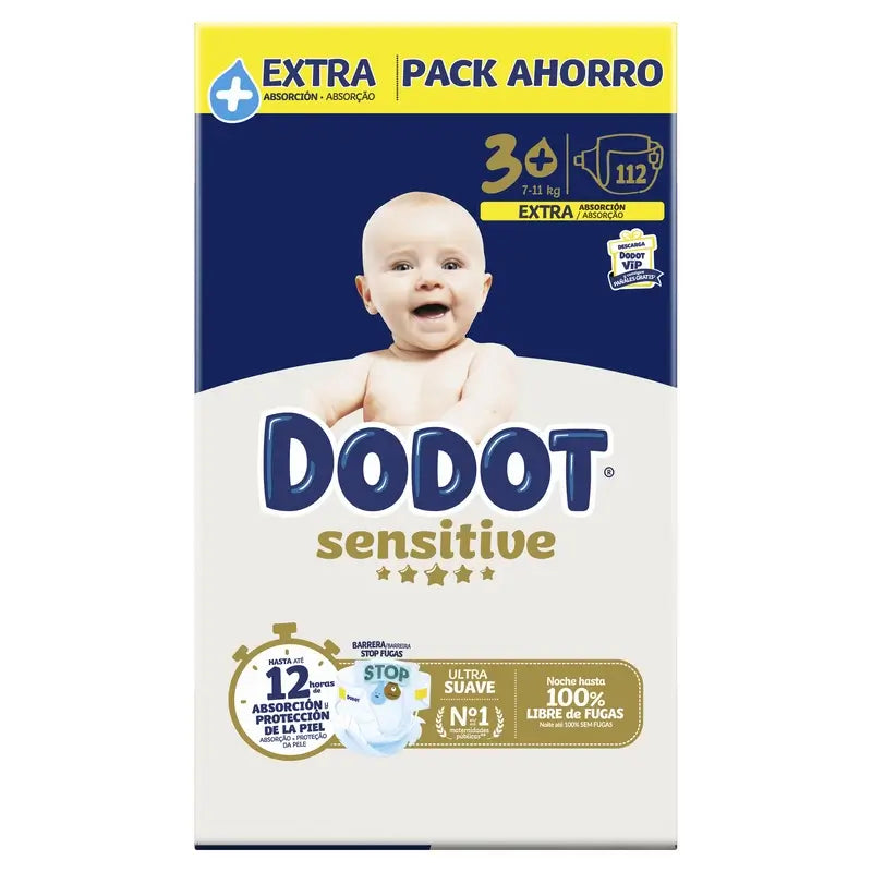 Dodot Sensitive Extra-Box Size 3, 112 Nappies