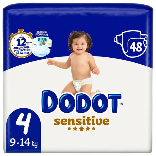 Dodot Sensitive Size 4 (9-14 Kg), 48 Nappies