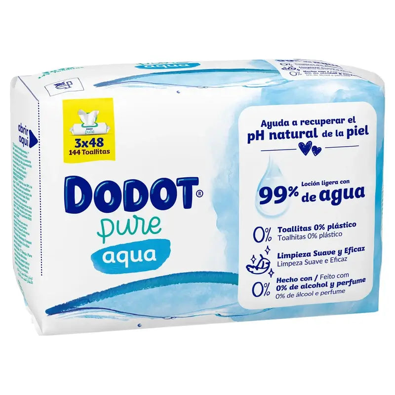 Dodot Dodot Aqua Plastic Free Wipes 3x48, 144 pcs.