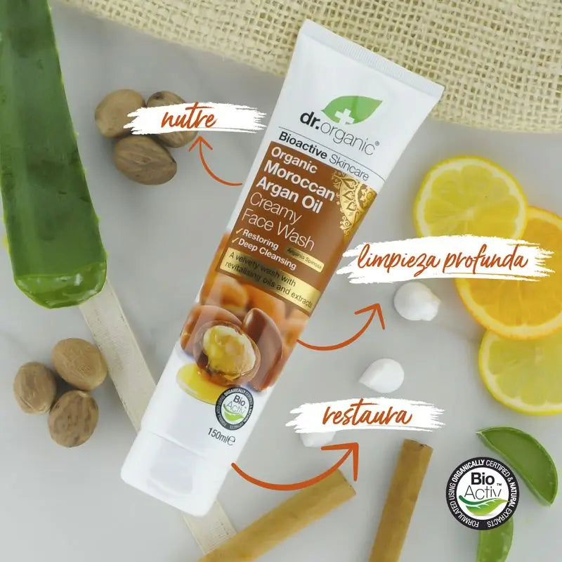 Dr. Organic Facial Cleanser Normal-Dry Skin Argan 150Ml