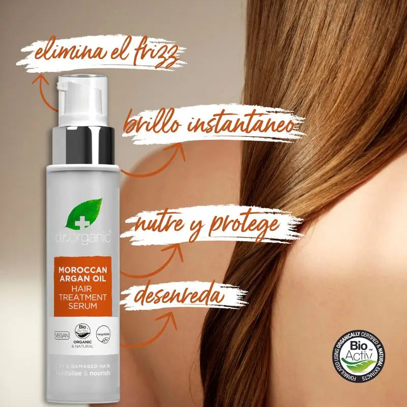 Dr.Organic Argan Oil Hair Serum for Dry or Damaged Hair, 100 ml
