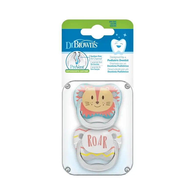 Dr.Brown's Prevent Classic Animal Faces Soother T1 0-6 Months - Boys