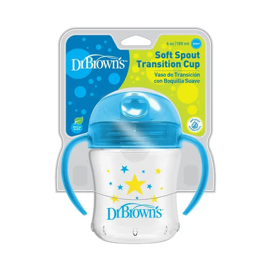 Dr.Brown's Soft Mouthpiece Transition Cup Blue Stars, 180 ml