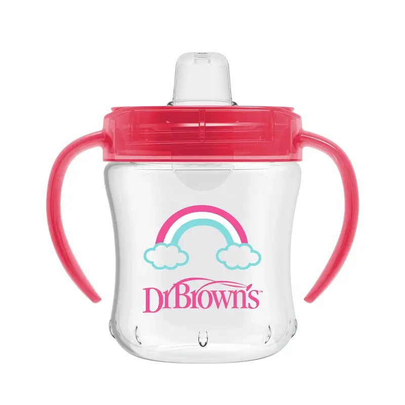 Dr.Brown's Rainbow Pink Soft Mouthpiece Transition Cup, 180 ml