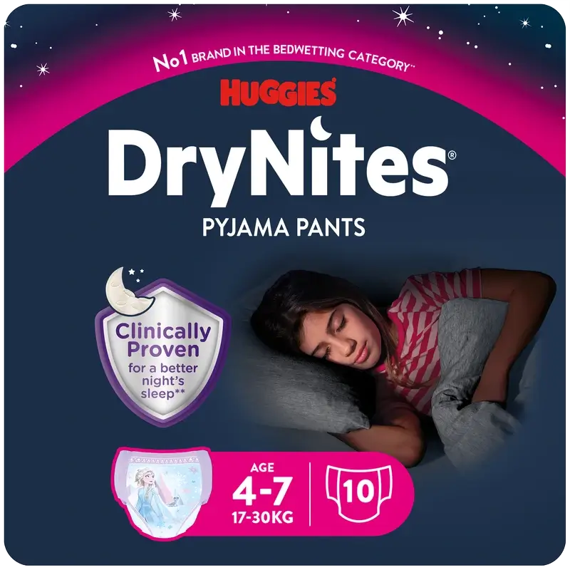 Drynites Night Nappies Size 4-7 Girl, 10 pcs.