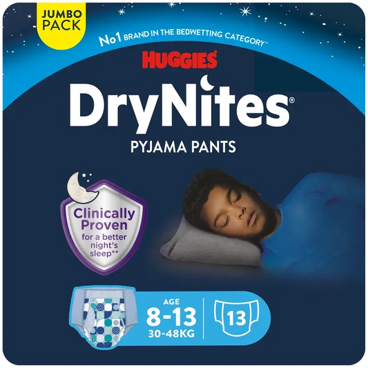 Drynites Size 8-13 Boys Nighttime Nappies, 13 pieces