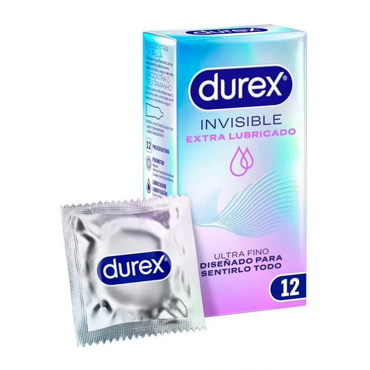 Durex Invisible Condoms Extra Lubricated 12 units