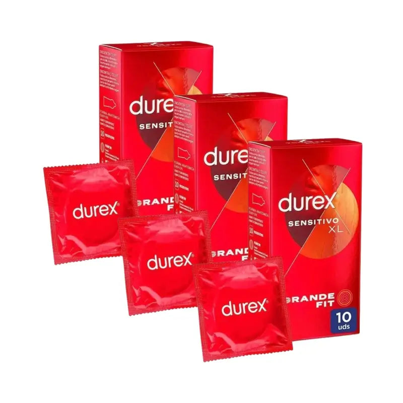 Durex Soft Sensitive Condoms For Increased Sensitivity Size Xl 10 Pack Of 3