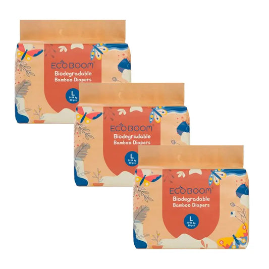 Eco Boom Pack 3X Bamboo Nappy Joy L 4, 90 pcs.