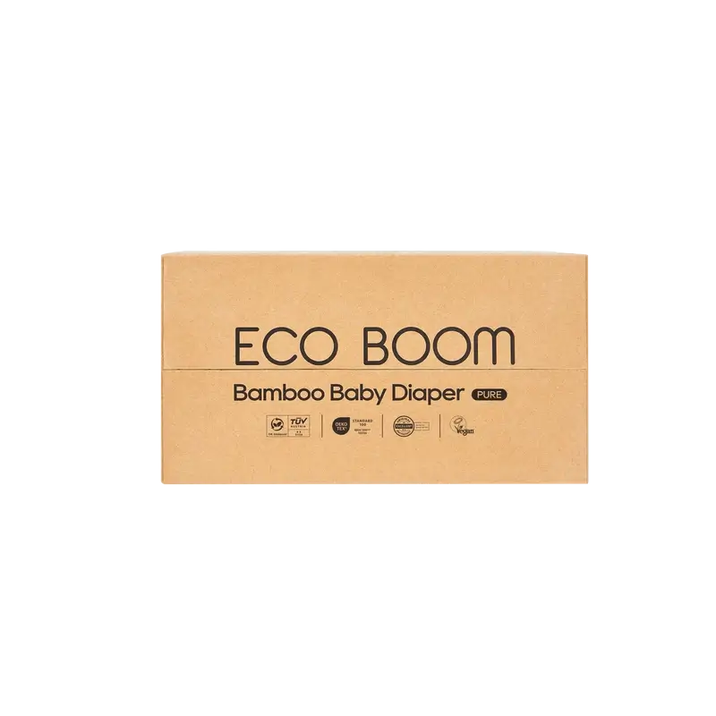 ECO BOOM PURE 100% natural bamboo nappies - Size 2/S (3-8 kg) - 102 pcs.