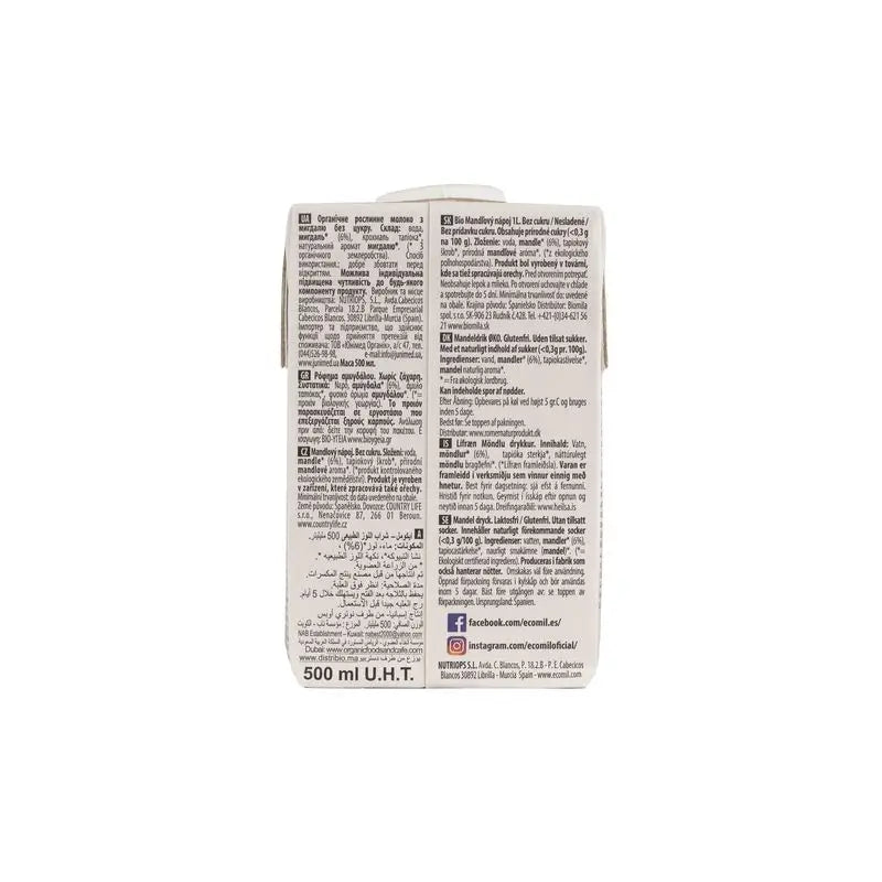 Ecomil Almond Nature Bio 500 Ml, 500 ml