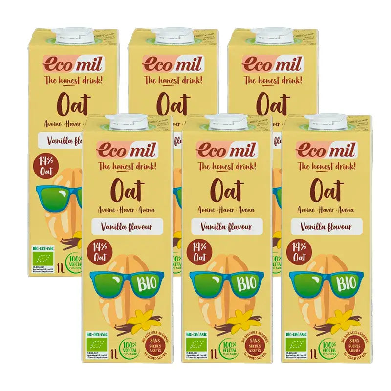 Ecomil Veggie Drink Vanilla Flavour Bio Tetrabrik, Pack 6 x 1 litre