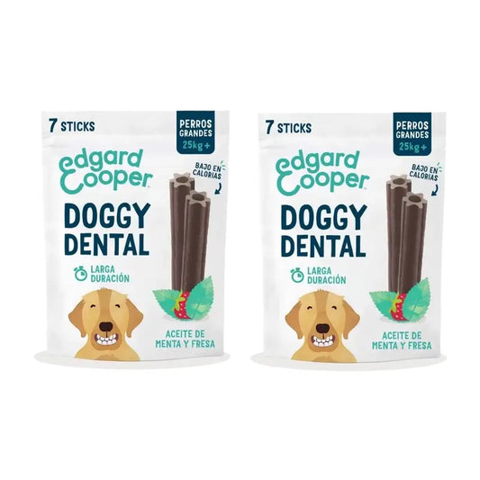 Edgard & Cooper Adult Dog Dental Snack 8X255G Strawberry Mint Large, Pack Of 2