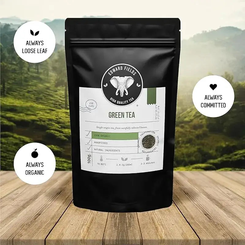 Edward Fields Tea Organic Green Tea in Bulk with Ginger & Lemon, 100 gm