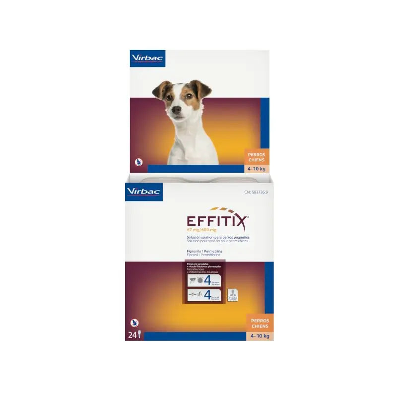Effitix S Antiparasitic Small Dogs 4-10 Kg, 24 Pipettes