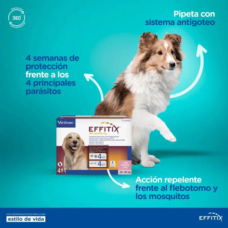 Effitix S Antiparasitic Small Dogs 4-10 Kg, 4 Pipettes