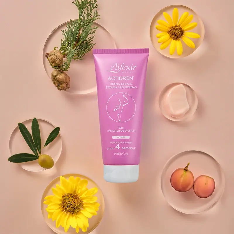 Elifexir Actidren Gel Relaxing Drainage Cream Tired Legs 200Ml
