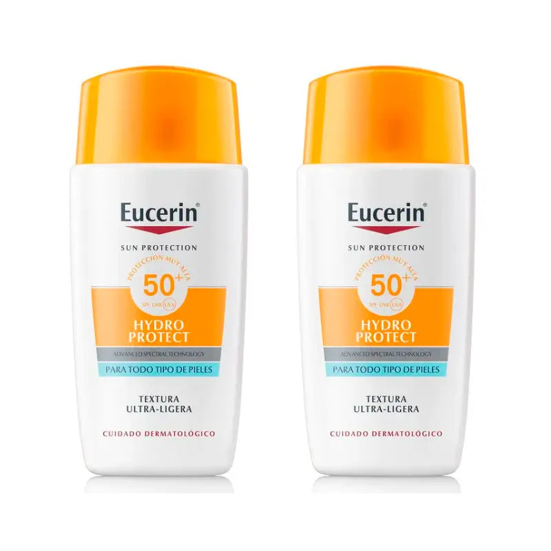 Eucerin Duplo Solar Face Hydro Protect Fluid Spf50+, 2 x 50 Ml