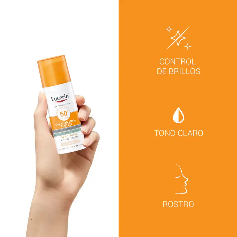 Eucerin FaceSolar Oil Control Dry Touch Gel Cream Spf50+ Tinted Light, 50 ml