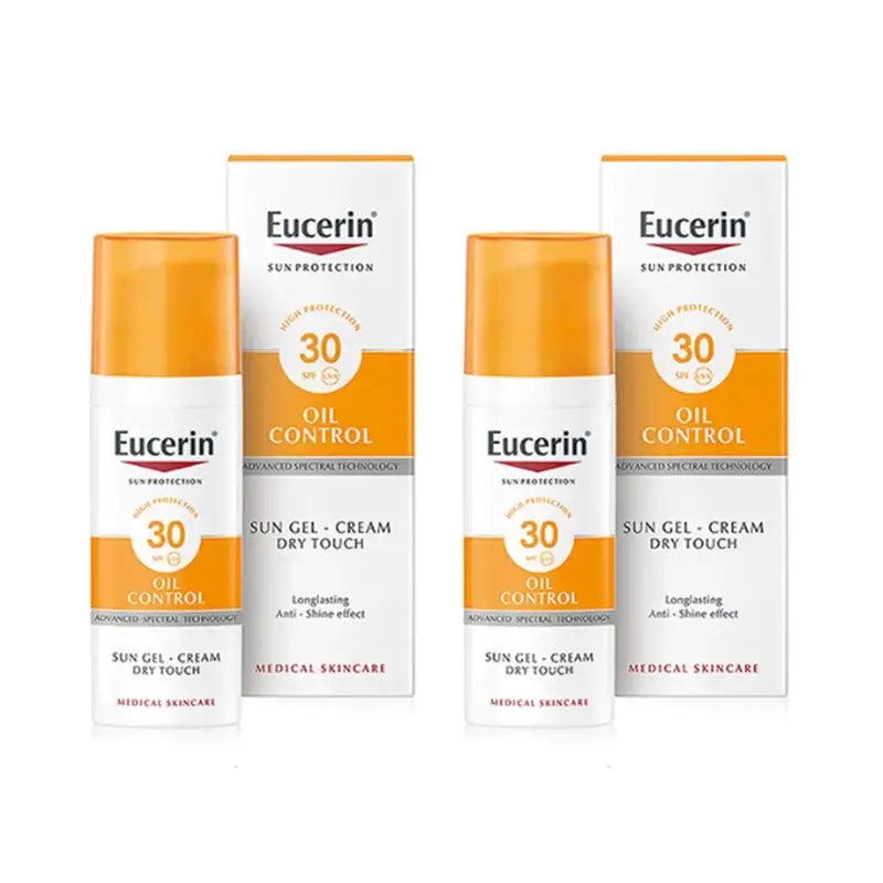 Eucerin Oil Control Sun Gel Dry Touch SPF30+, 2x50 ml