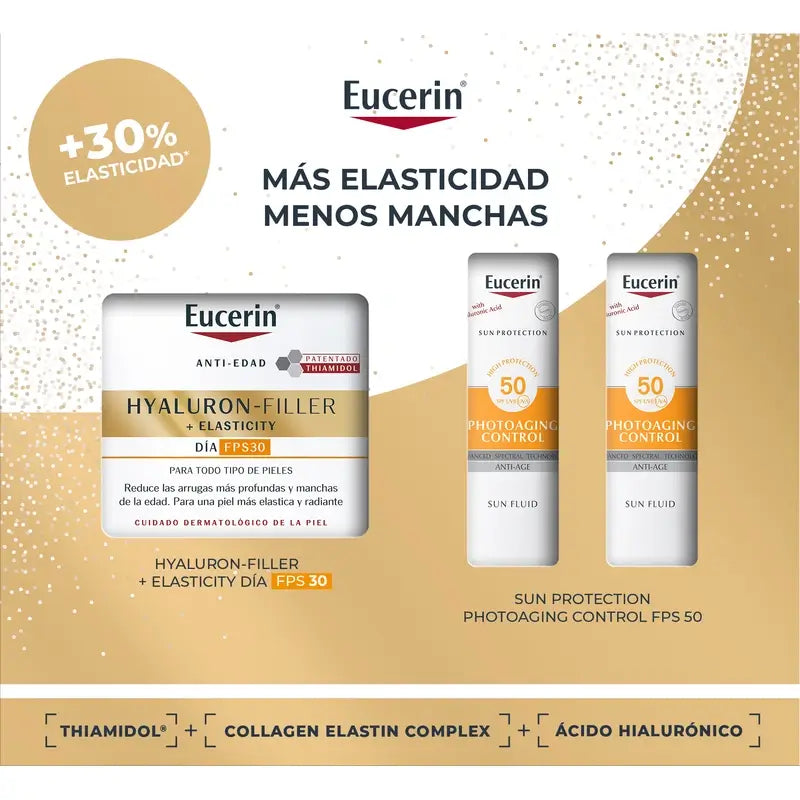 Eucerin Anti-Ageing Pack Hyaluron-Filler Elasticity Day Fps 30 50Ml + 2 Minis Photoaging Control Fps 50+ 2X5Ml