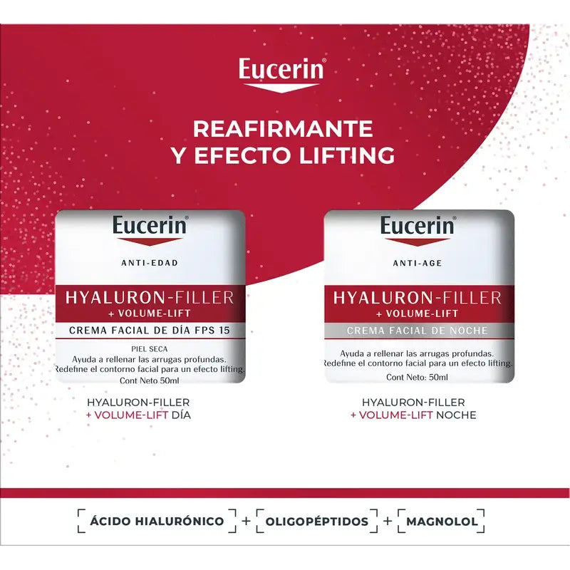 Eucerin Pack Anti-Ageing Hyaluron-Filler + Volume-Lift Day Cream Fps 15 50Ml + Night Cream 50Ml