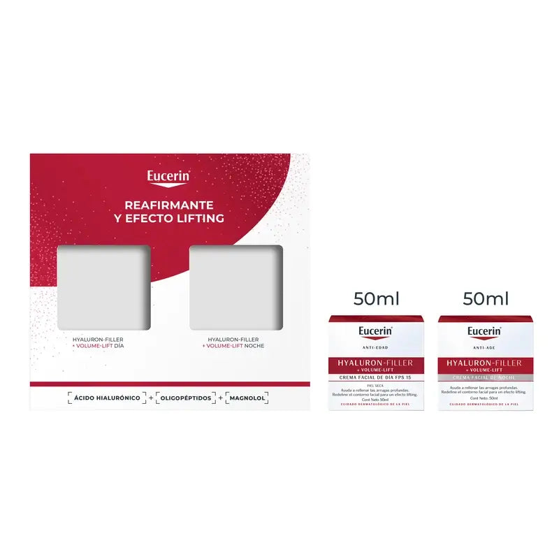Eucerin Pack Anti-Ageing Hyaluron-Filler + Volume-Lift Day Cream Fps 15 50Ml + Night Cream 50Ml