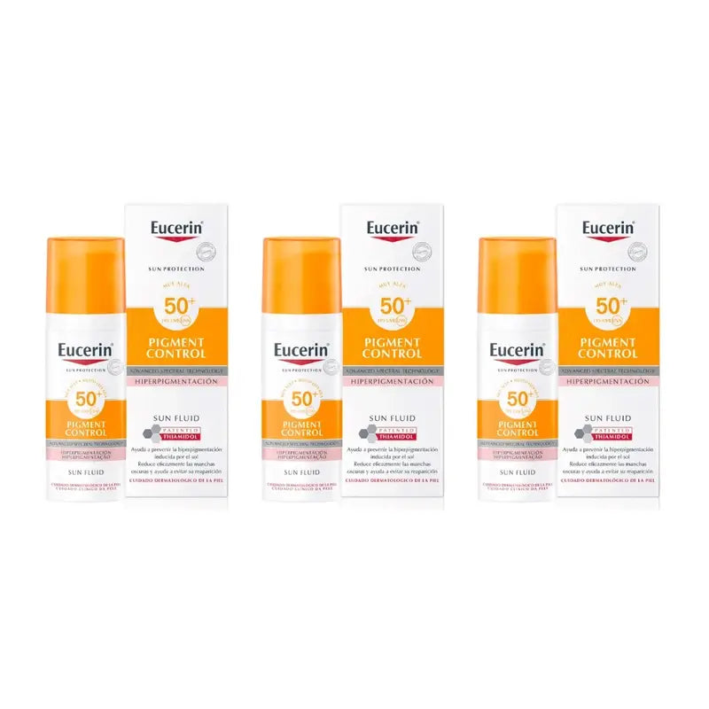 Eucerin Pigment Control Spf50+ Solar Fluid, 3X50 Ml