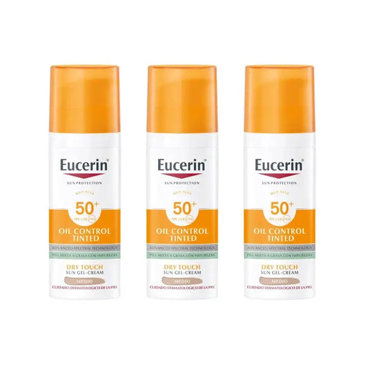 Eucerin Facial Sun Care Oil Control Dry Touch Spf50+ Colour, 3 Units
