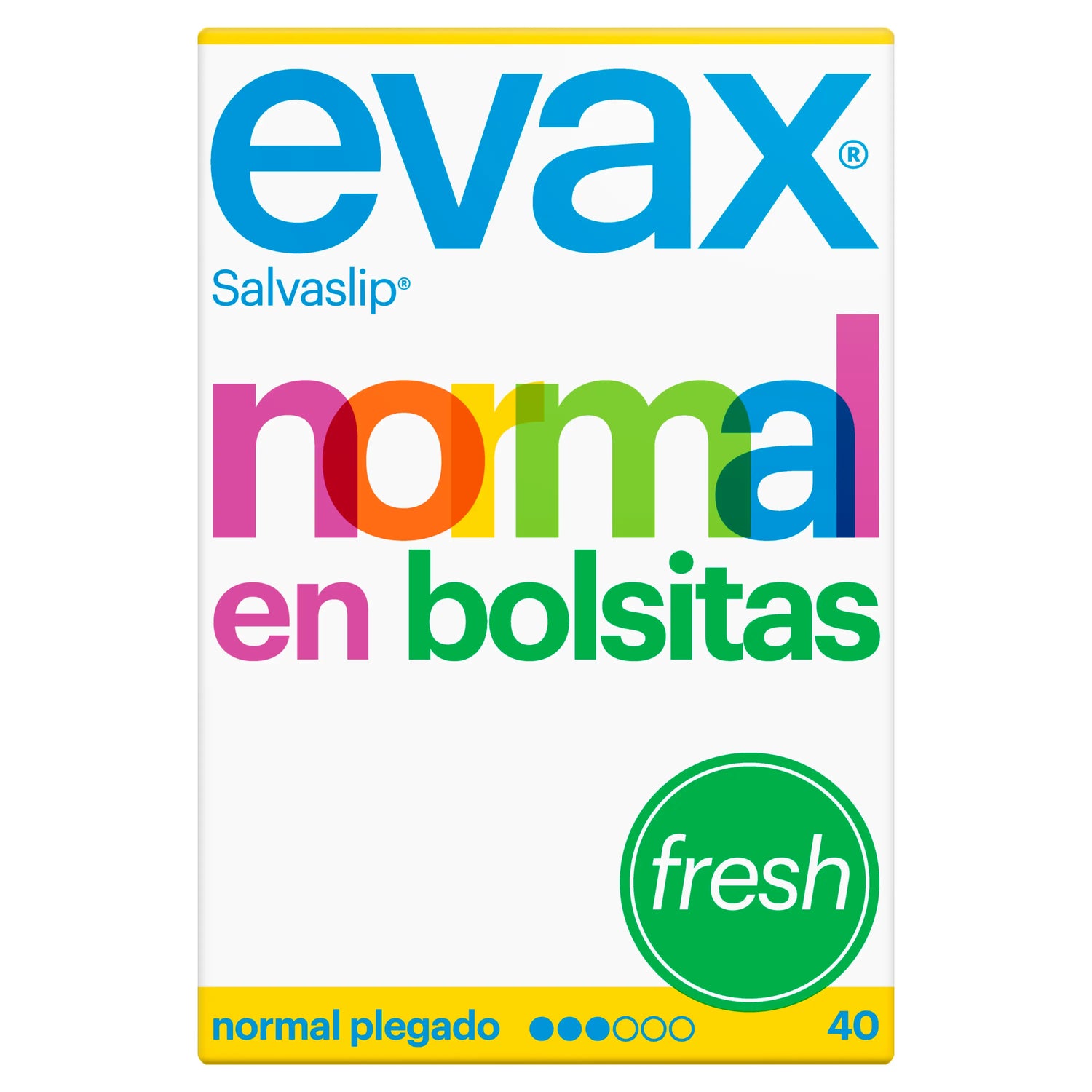 Evax Salvaslip Normal Panty Liner Protegeslips Fresh, 40 pieces