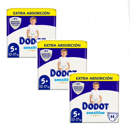 Dodot Sensitive Extra-Jumbo Pack Size 5, 3 x 44 pcs.