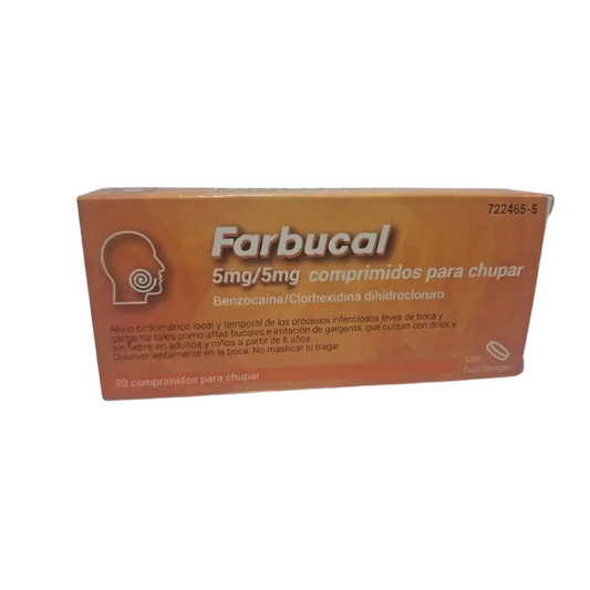 Farbucal 5Mg/5Mg, 20 sucking tablets