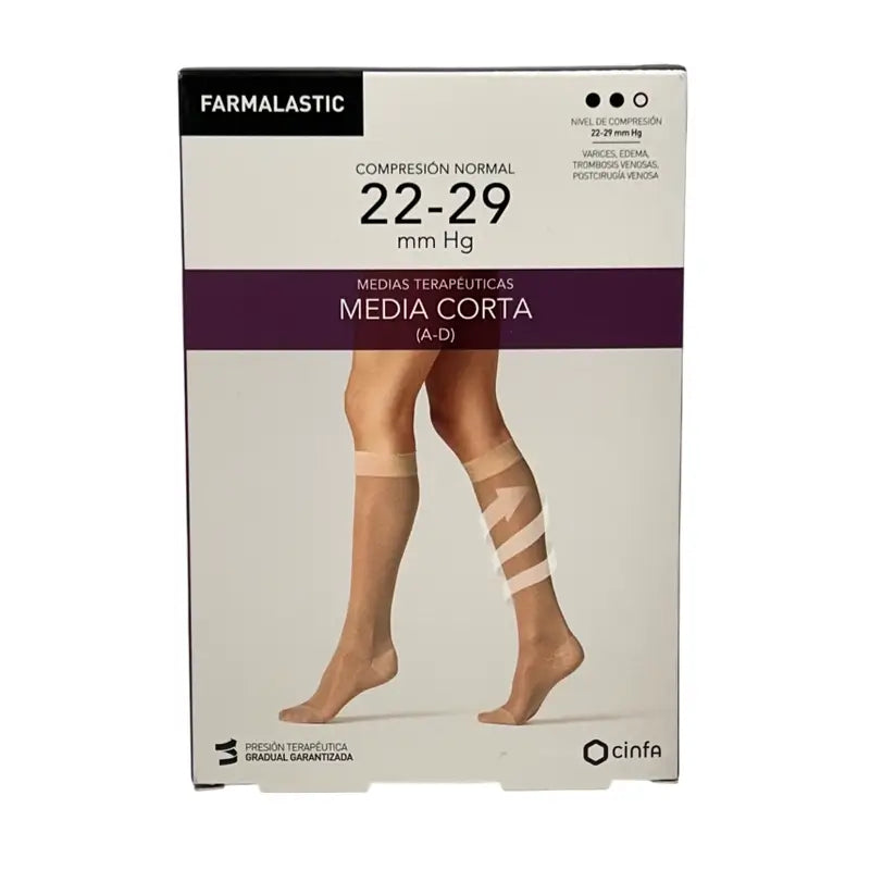 Farmalastic Compression Stocking Short Normal Beige, Size M