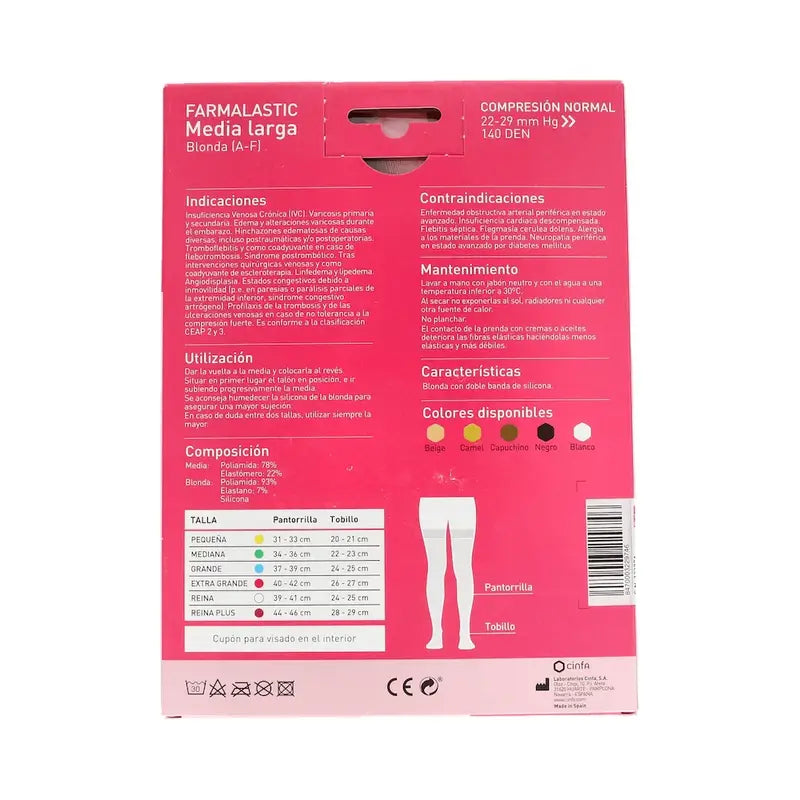 Farmalastic Long Pantyhose Compression Normal Compression Cappuccino, Size XL