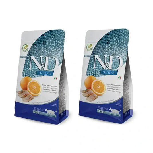 Farmina N&D Cat Ocean Herring 5Kg, Cat Food, Pack Of 2