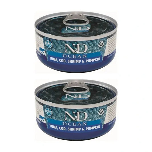 Farmina N&D Cat Ocean Tuna Cod Cod Pumpkin 30X70Gr, Pack Of 2