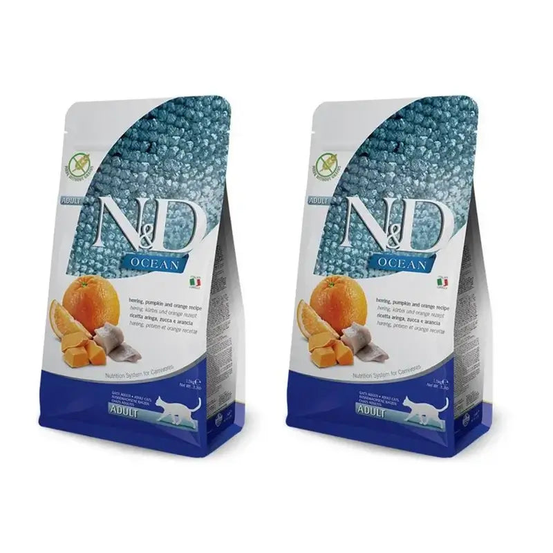 Farmina N&D Cat Ocean Pumpkin Herring 300Gr, Cat Food, Pack Of 2
